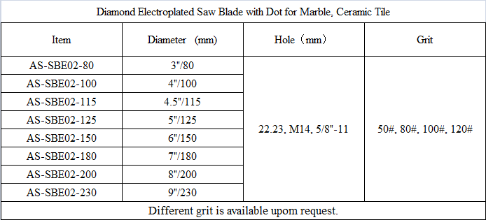 SBE02 Diamond Electroplated Saw Blade with Dot for Marble, Ceramic Tile.png